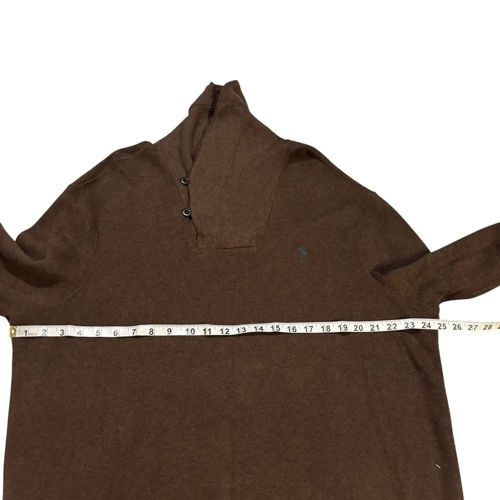 Polo Ralph Lauren Brown Cotton Two Button‎ Shawl Collar Pullover Sweater XL